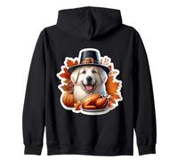 Thanksgiving Great Pyrenees Dog Owner Lover Funny Turkey Mom Zip Hoodie