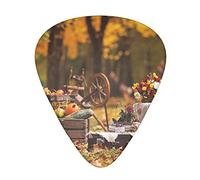 Thanksgiving Harvest Golden Fall Printed Guitar Picks With Organizer Storage Box 0.46 0.71 0.96 Mm Includes Thin Medium Heavy For Bass Electric Acoustic Guitars Ukulele 12 Pack