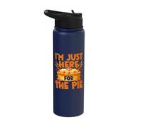 Thanksgiving I’m Just Here for the Pie - Funny Pumpkin Pie Stainless Steel Insulated Water Bottle