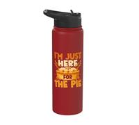 Thanksgiving I’m Just Here for The Pie - Funny Pumpkin Pie Stainless Steel Insulated Water Bottle