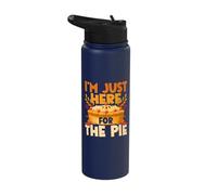 Thanksgiving I’m Just Here for The Pie - Funny Pumpkin Pie Stainless Steel Insulated Water Bottle