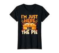 Thanksgiving I’m Just Here for the Pie - Funny Pumpkin Pie Value Graphic T-Shirt, Women, Black, XL