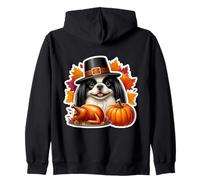 Thanksgiving Japanese Chin Dog Owner Mom Dad Lover Funny Pup Zip Hoodie