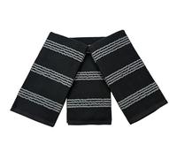 Thanksgiving Kitchen Towels- Set of 3 100% Cotton Black with Woven Grey Horizontal Stripe Pattern Design- 16 x 26 Multipurpose Towels for Everyday Use