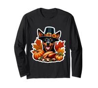 Thanksgiving Lancashire Heeler Dog Owner Mom Dad Funny Fall Long Sleeve T-Shirt