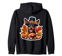 Thanksgiving Lancashire Heeler Dog Owner Mom Dad Funny Fall Zip Hoodie