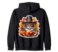 Thanksgiving Maine Coon Cat Owner Lover Fall Autumn Pumpkin Zip Hoodie