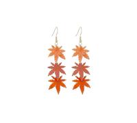 Thanksgiving Maple Leaf Dangle Drop Earrings Fall Turkey Maple Leaf Earrings Lightweight Red Yellow Green Leaf Earrings Glitter Autumn Holiday Leaf Jewelry Thanksgiving Fall Jewelry Gifts, M, Copper