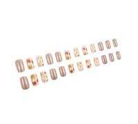 Thanksgiving Maple Leaves Press On Nails Short Square False Nails Full Coverage 24pcs Autumn Designs Stick on Nails