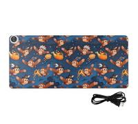 Thanksgiving Monkey Leather Computer Heated Mouse Pad 31.5 x 13 in Winter Warmer Writing Pad for Keyboard Desk Writing