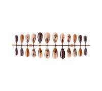 Thanksgiving Nails Set Of 24Pcs Almond Pumpkin Artificial Nails With Leaf Designs Halloween Nails Art For Women
