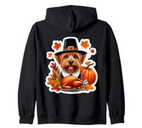 Thanksgiving Norfolk Terrier Dog Owner Mom Dad Lover Funny Zip Hoodie