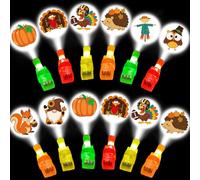 Thanksgiving Party Favors for Kids, 32 Pcs LED Light Up Finger Lights Glow in The Dark Toys, Turkey Pumpkin Themed for Thanksgiving Fall Class Exchange Prizes Goodie Bag Stuffers Party Supplies