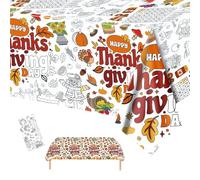 Thanksgiving Party Tablecloth Giant Coloring Posters,Thanksgiving Giant Colouring Table Cloths for kids,54x108inch Colour in Table Cloth Drawing Paper Roll Table Cover for Kids Thanksgiving Party
