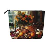 Thanksgiving Print Travel Makeup Toiletry Bag for Women Large Capacity Cosmetic Bags Organizer Train Cases