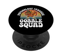 Thanksgiving Psychology Teacher Gobble Squad Turkey PopSockets Adhesive PopGrip