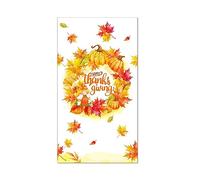 Thanksgiving Pumpkin Disposable Paper Napkins with Pumpkin Maple Leaf & Thankful Design, Thankful Hand Paper Towels for Thanksgiving Harvest Autumn Home Dinner, Kitchen, Fall-Themed Celebrations