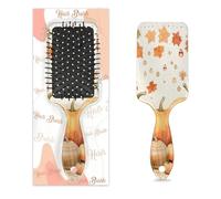 Thanksgiving Pumpkin Hair Brush Fall Autumn Maple Wet Dry Air Cushion Hair Brush Plastic Detangler Hairbrush for Kids Adults Back To School Gift Women Men