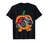 Thanksgiving Pumpkin On Monster Truck Fall Boys Kids Toddler T-Shirt