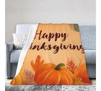 Thanksgiving Pumpkin Throw Blanket 76x102 CM Fall Fall Maple leaves Fleece Blankets for Couch Bed Picnic Soft Cozy Lightweight All Season Use