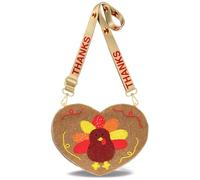 Thanksgiving Purse Beaded Maple Leaf Turkey Purse Fall Crossbody Shoulder Bag Thanksgiving Fall Accessories Outfit Gift, Orange, 7.6” x 10.2”, 8.1” x 6.0”, 9.0” x 7.0”, Style E
