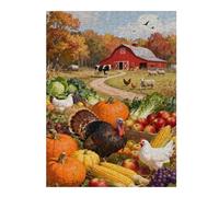 Thanksgiving Puzzle 500 Piece for Adults, Fall Farm Harvest, Countryside Jigsaw Puzzle, Fun and Challenging Family Game, Halloween Decor, Home Activity Gift for Adults, Seniors, 20.5x15 in