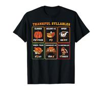 Thanksgiving Reading Teacher Thankful Syllables Phonics Fall Value Graphic T-Shirt