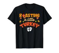 Thanksgiving Roasting A Little Turkey Pregnancy Value Graphic T-Shirt, Men, Black, L