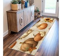 Thanksgiving Runner Rug, Washable Hallway Runner Autumn Harvest Pumpkin 65 x 180, for Kitchen, Entryway, Bedroom Decor, Non Slip Low Pile Indoor Floor Carpet a354