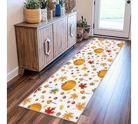 Thanksgiving Runner Rug, Washable Hallway Runner Fall Autumn Harvest 50 x 150, for Kitchen, Entryway, Bedroom Decor, Non Slip Low Pile Indoor Floor Carpet a297