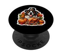 Thanksgiving Saint Bernard Dog Owner Lover Funny Turkey Cute PopSockets Adhesive PopGrip