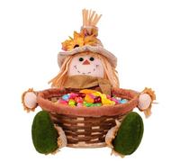 Thanksgiving Scarecrow Decor, Harvest Festival Scarecrow Decoration, Plush Autumn Thanksgiving Festive Scarecrow Holding Fruit, Autumn Decorations for Home,