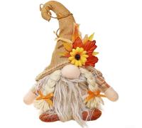 Thanksgiving Scarecrow Decoration, LED Light Window Ornament Harvest Festival Doll, Creative Rudolph Turkey Figure Home Decor(Faceless Doll Girl)