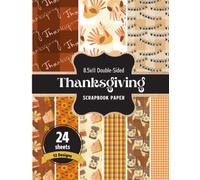 Thanksgiving Scrapbook Paper 8.5x11 Double Sided Specialty Paper, 24 Sheets, Fall, Plaid, Cardmaking Scrapbooking Crafts Decorative