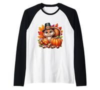 Thanksgiving Squirrel Fall Autumn Cottagecore Pumpkin Cute Raglan Baseball Tee