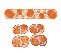 Thanksgiving Table Decoration Set Table Runner Maple Leaves Pumpkin Tablecloth for Home Farmhouse Decorative Lace Tablecloth Cover Kit