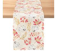 Thanksgiving Table Runner, 72x13in Pumpkin Fall Maple Leaves Table Runner Autumn Dining Table Runner Fall Tabletop Decorations for Indoor Outdoor Home Party