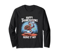 Thanksgiving Tennis Turkey Serve It Hot Sports Lover Long Sleeve T-Shirt