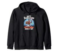 Thanksgiving Tennis Turkey Serve It Hot sports lover Zip Hoodie