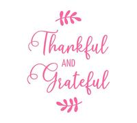 Thanksgiving Thankful and Grateful Lettering Lettering Stickers 49.2x61.3cm Do not Damage The Wall Surface Pink