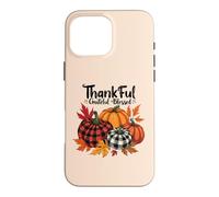 Thanksgiving Thankful Grateful Blessed leopard plaid Pumpkin Case for iPhone 16 Pro Max