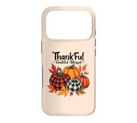 Thanksgiving Thankful Grateful Blessed leopard plaid Pumpkin Case for iPhone 17 Pro