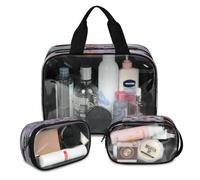 Thanksgiving Theme Print Travel Makeup Bag for Women Men, Translucent Cosmetic Bags 3 Pcs Large Shower Wash Pouch Toiletry Cosmetic Toiletries Organizer