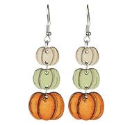 Thanksgiving Themed Holiday Drop Earrings Maple Leaves Pumpkin Turkey Halloween Dangle Earrings for Women Fall Autumn Jewelry, Wood, No Gemstone
