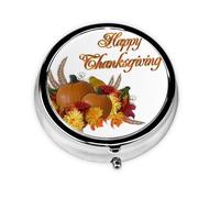 Thanksgiving This Small, Printed, Round Pill Box is a Portable Pill and Vitamin Organizer Perfect for Pockets, Purses, and Travel.