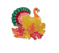 Thanksgiving Turkey Brooch Pins for Women Vintage Turkey Rhinestone Autumn Fall Turkey Maple Brooches Thanks Giving Holiday Jewelry Gift, M, Metal, cubic zirconia