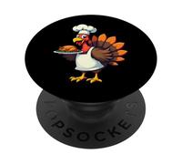 Thanksgiving Turkey Chef Funny Thanksgiving Turkey PopSockets Adhesive PopGrip