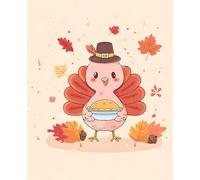 Thanksgiving Turkey Composition Notebook: Cute Holiday Journal with Pie, Leaves & Fall Vibes | Wide Ruled Writing Book for Students, Kids, Teachers, and Seasonal Gift Givers