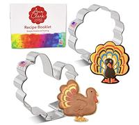 Thanksgiving Turkey Cookie Cutters 2-Pc.Set Made in USA by Ann Clark, Turkey, Front Facing Turkey
