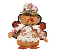 Thanksgiving Turkey Dolls Designed for Indoor Tabletop and Shelf Display with Emphasis on Traditional Autumn Motifs (D)